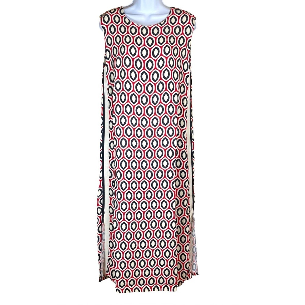 Beatrice B Italia Mod Geometric Midi Dress 8 Pockets Marni Style